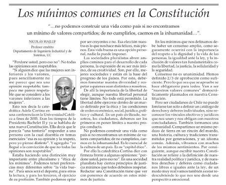 Los mínimos comunes en la constitución