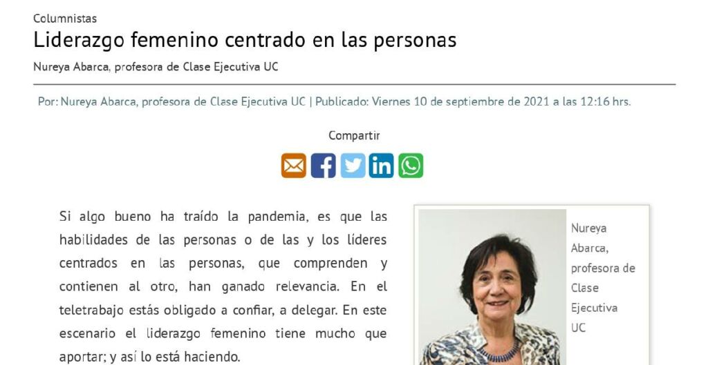 Liderazgo femenino, Nureya Abarca