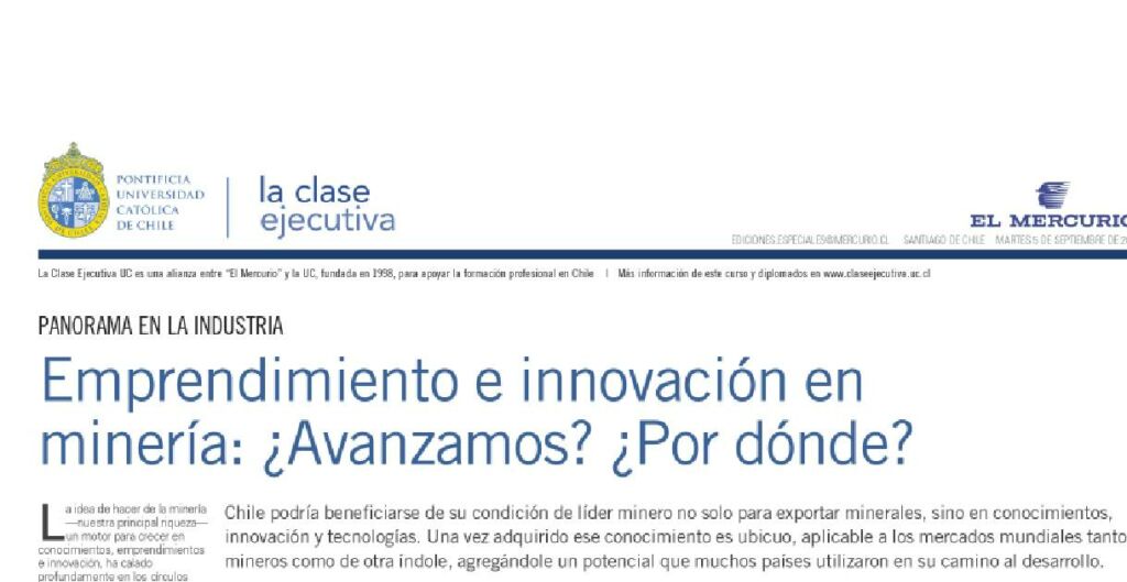 innovacion en mineria, emprendimiento en la mineria, mineria